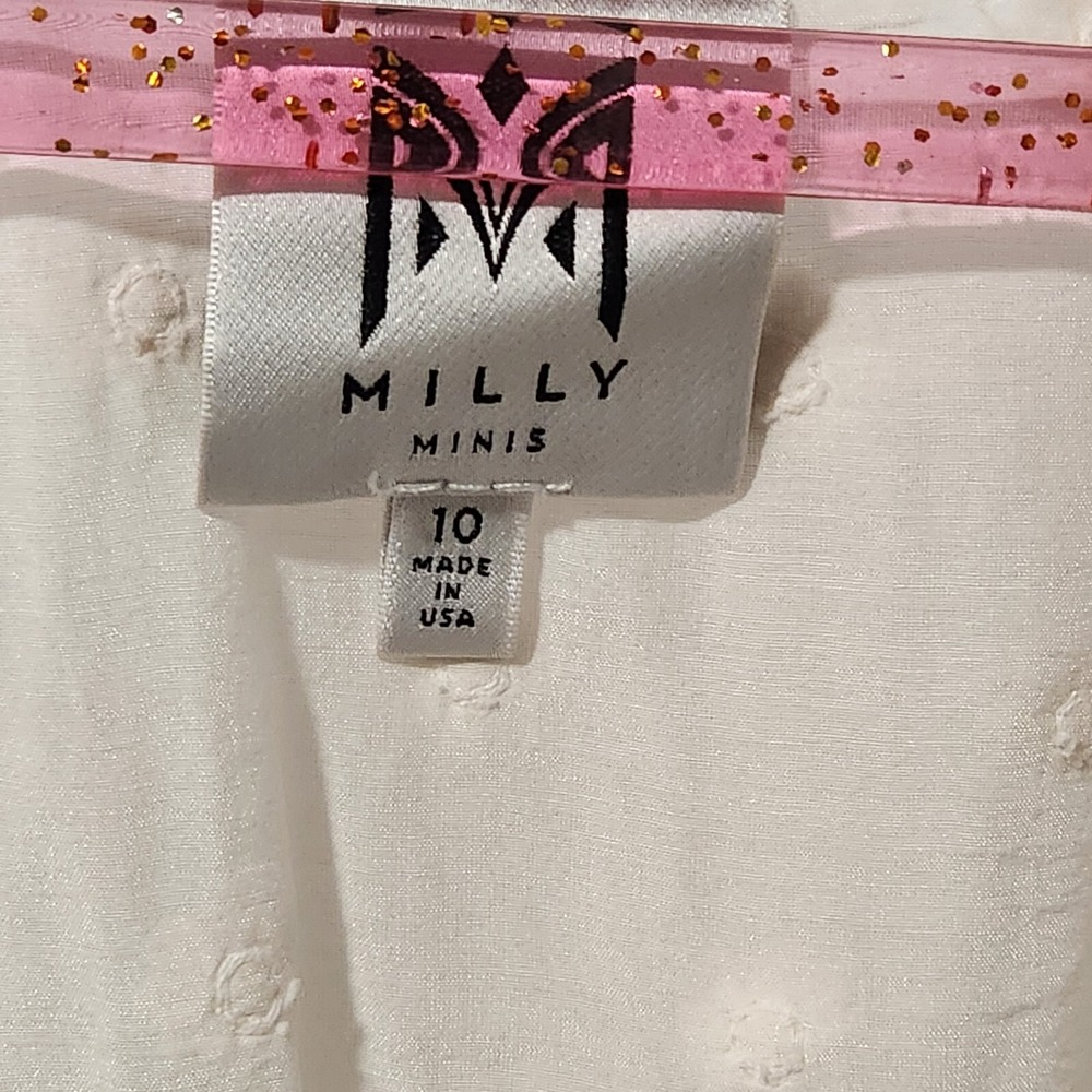 MILLY Minis Swim.Cover up 3D Flowers Ivory 100%cotton Size 10 years Beach Summer - Picture 10 of 10